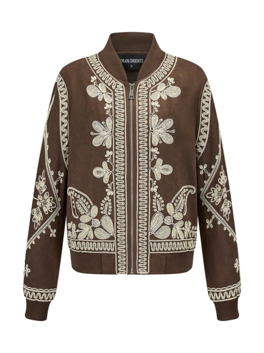 Fall Embroidered Suede Jacket For Women